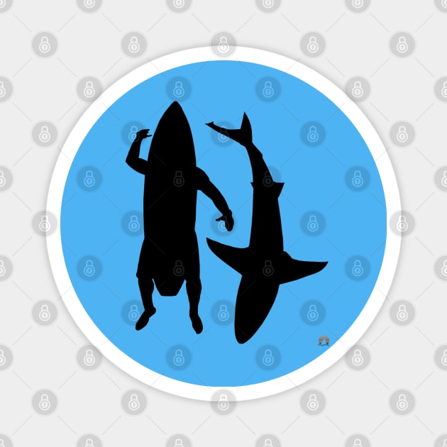 Surfer and Shark Magnet by Fin Bay Designs 